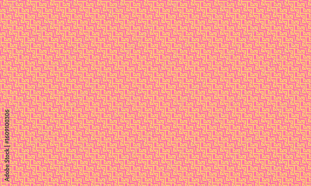 Fototapeta premium Traditional African Seamless Pattern with Pixelated Tribal Stripes and Geometric Shapes