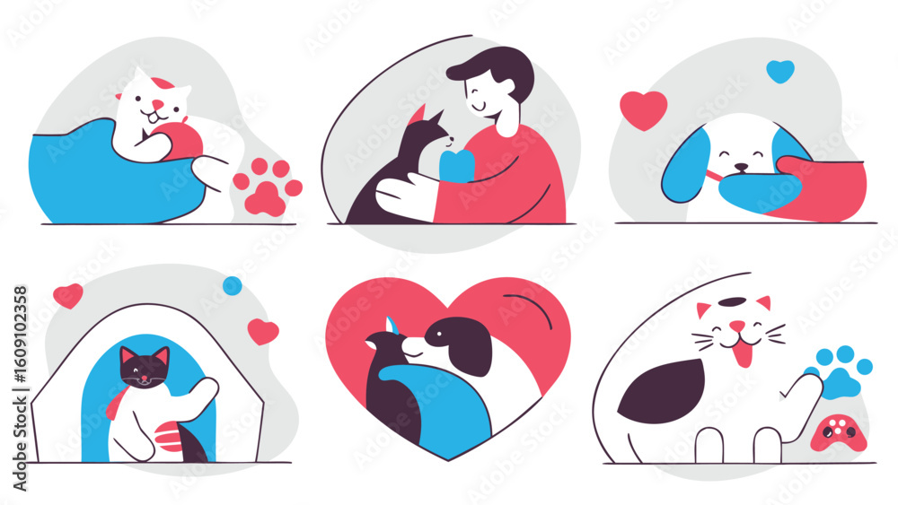 Fototapeta premium vector illustration of a family with a heart