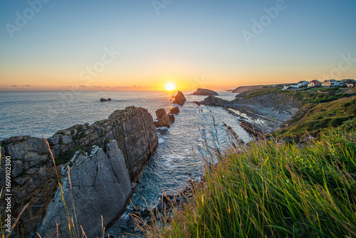 Obraz na płótnie Colorful sunrise at Urros de Liencres, Cantabria, Espana