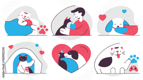 vector illustration of a family with a heart