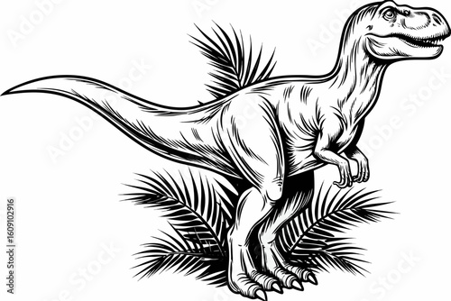 tyrannosaurus rex dinosaur jungle drawing
