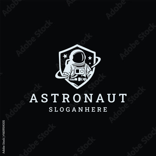 Astronaut logo vector icon illustration