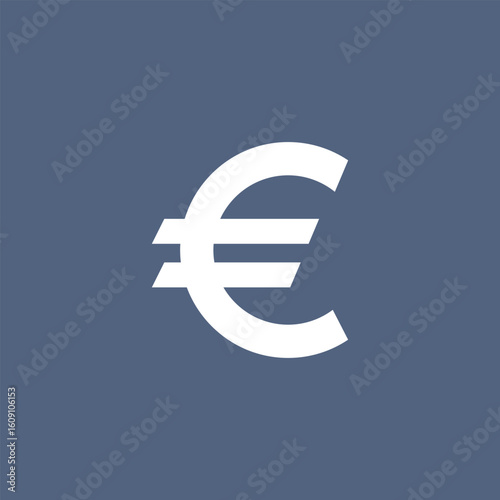 euro symbol on blue background