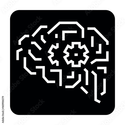 Deep Learning black icon.Minimal clean icon for apps and websites.