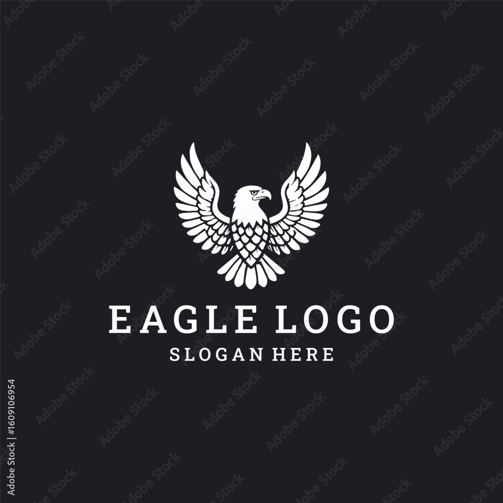Obraz premium Eagle logo vector icon illustration