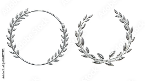 Elegant silver laurel wreaths for awards, achievements, and design projects, perfect for adding a touch of sophistication and timeless appeal