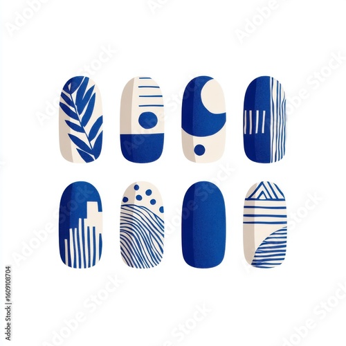 Nail art decals minimalist style beauty illustration