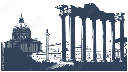 Rome italy skyline cityscape travel destination italian architecture ancient ruins historical landmarks view
