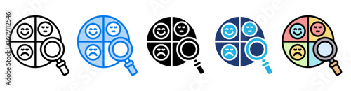 Sentiment icon set multiple style collection