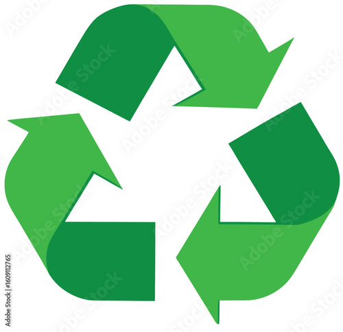 recycle symbol on green background