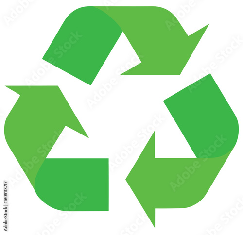 recycle symbol on green background