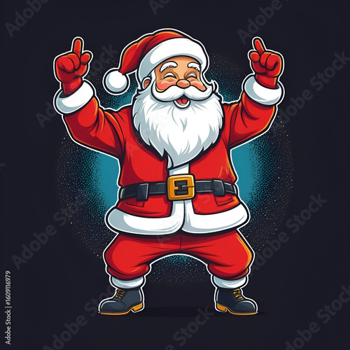 santa claus dabbing dance is very cute. This design is perfect for t-shirts, posters, cards, mugs and more. vector in the form of eps and editable layers