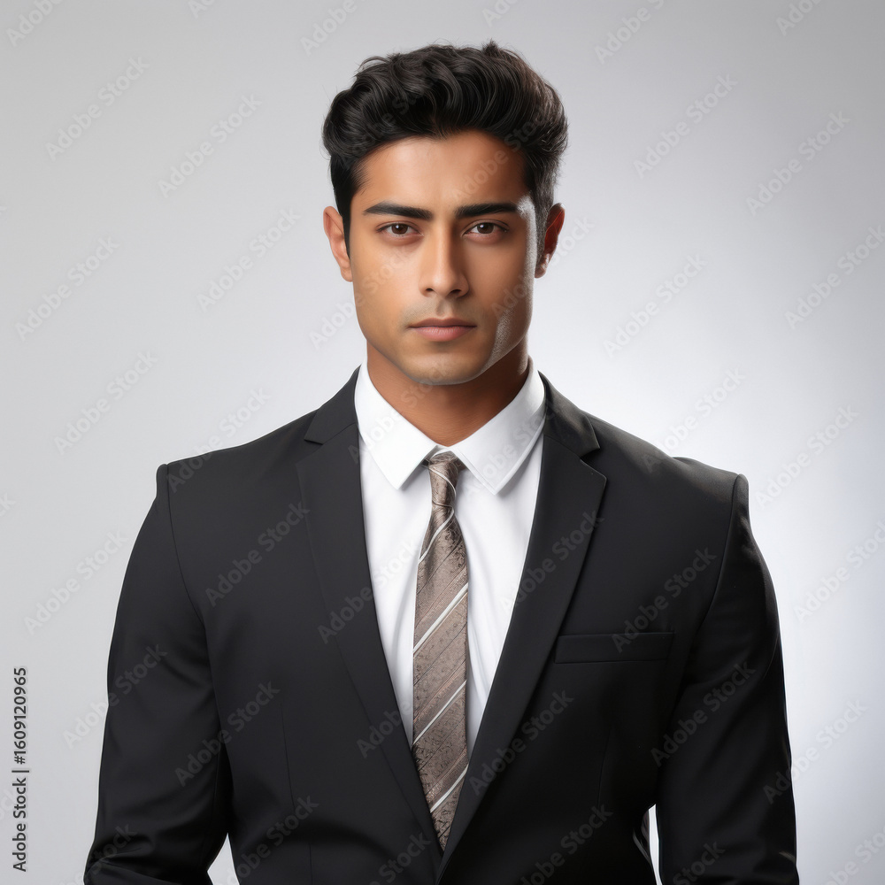 young indian student wearing formal on white background young indian student wearing formal on white background