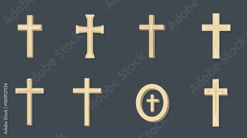 Collection of Christian Crosses Representing Faith and Religious Symbolism