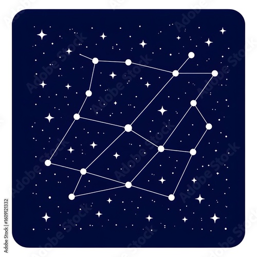 Celestial Constellation Pattern on Dark Starry Night Sky