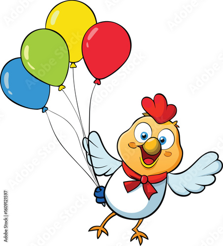 Chicken Balloons Celebration Happy Funny