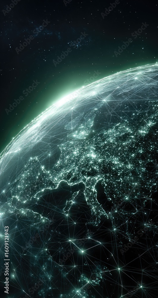 Obraz premium Global network of lights on Earth