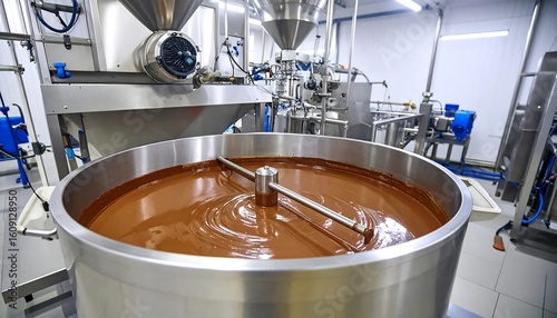 Chocolate production facility, mixing chocolate