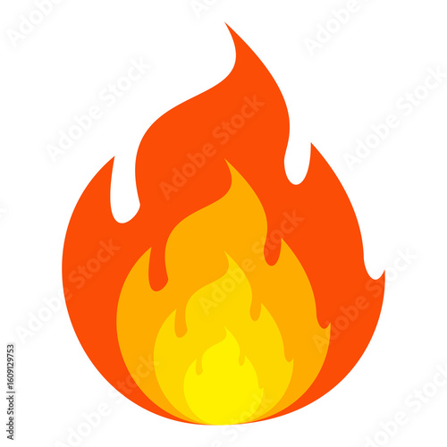 Fire emoji vector symbol sign in flat style. vector illustration of flame