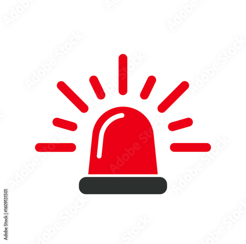 The flasher icon. Police and ambulance, alarm, beacon symbol. Flat Vector illustration