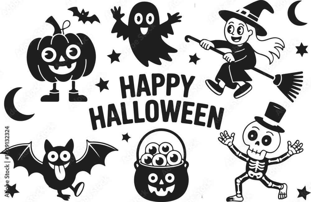 Fototapeta premium Scary Monster & Ghost Clipart