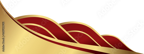 Luxury Red and Gold Wave Corner Design