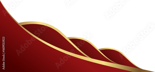 Luxury Red and Gold Wave Corner Design