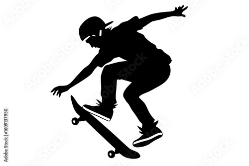 skateboarder silhouette vector