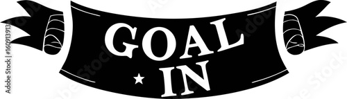 GOAL IN Banner Silhouette, Sporty Achievement