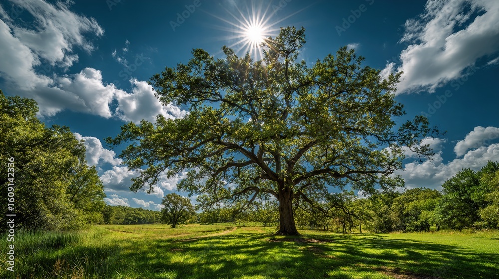 Fototapeta premium landscape with trees and blue sky