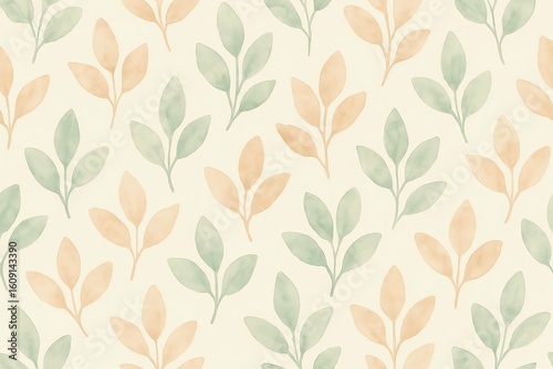 Seamless vintage floral pattern with leaves, a decorative botanical illustration for textile, wallpaper, or fabric design