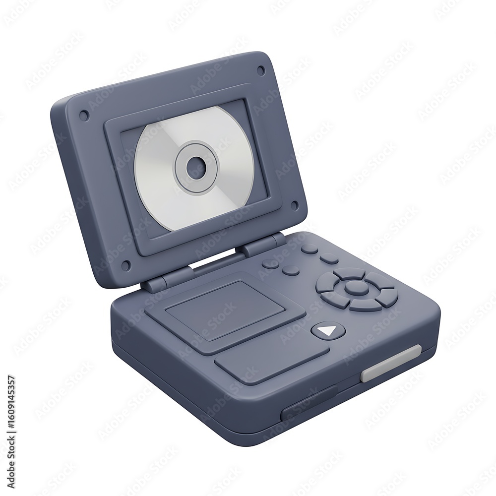 Fototapeta premium 3D cartoon CD player with open lid