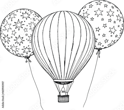 “Stars of Elevation” – Balloon Silhouettes in Symbolic Ascent