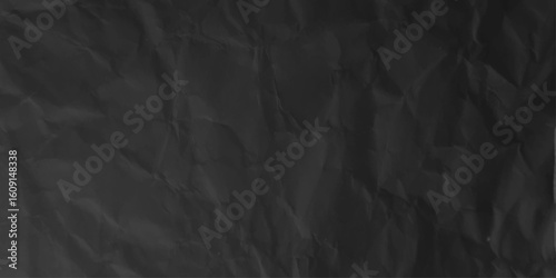 Texture of closed up paper background stock illustration. Blank empty plain simple dark black wrinkled crinkled crumpled paper textured horizontal vector background