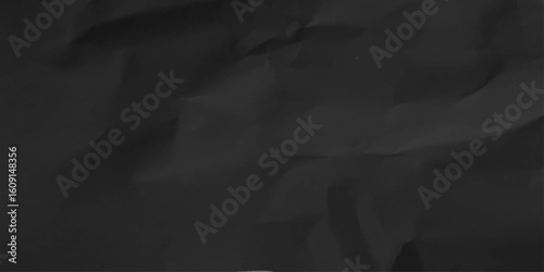 Blank empty plain simple dark black wrinkled crinkled crumpled paper textured horizontal vector background.Texture of closed up paper background stock illustration