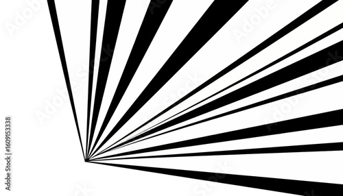 Abstract black and white background with radiating lines creating a dynamic effect