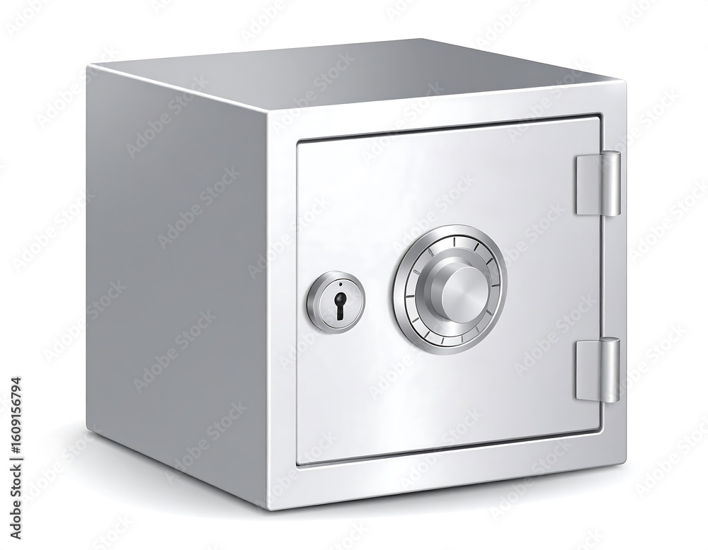 A metallic safe box with a combination lock representing security and asset protection A metallic safe box with a combination lock representing security and asset protection