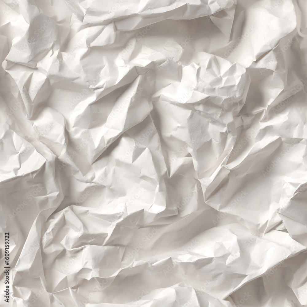 Obraz premium Seamless Crumpled Paper Texture Background in Neutral Tones for Vintage, Craft, and Grunge Design Projects 