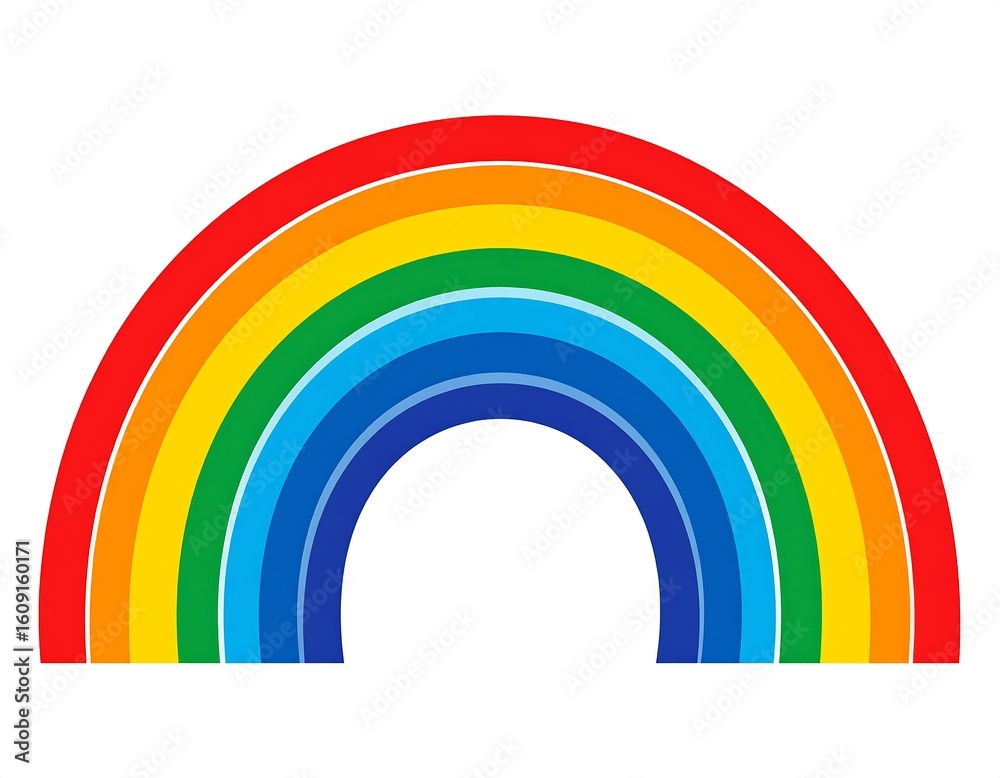 Fototapeta premium A vibrant rainbow illustration, colorful vector image, ideal for graphic designs, web elements and