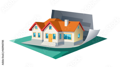 Find your dream home: house architecture property real estate residential design blueprint construction plan