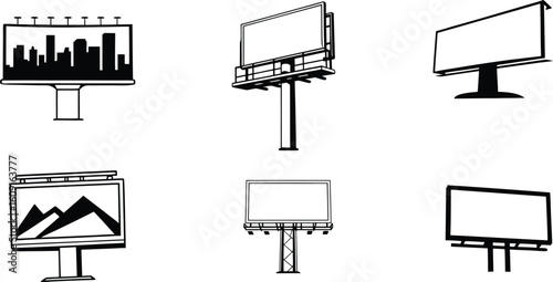 billboard vector, blank billboard art illustration.