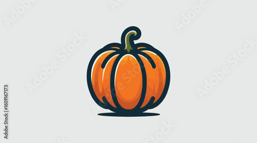 Pumpkin for Halloween or Thanksgiving, flat color icons