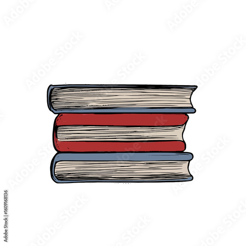 pile of books on a white 