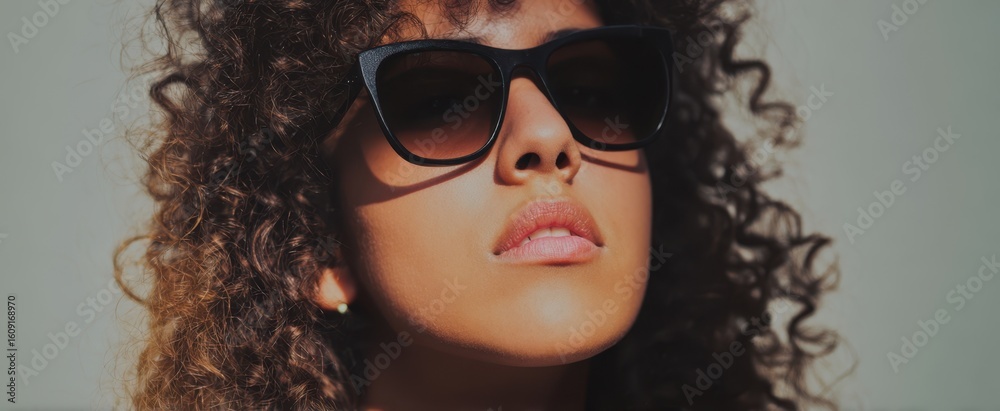 Fototapeta premium The confident woman wearing stylish sunglasses enjoying a sunny day.