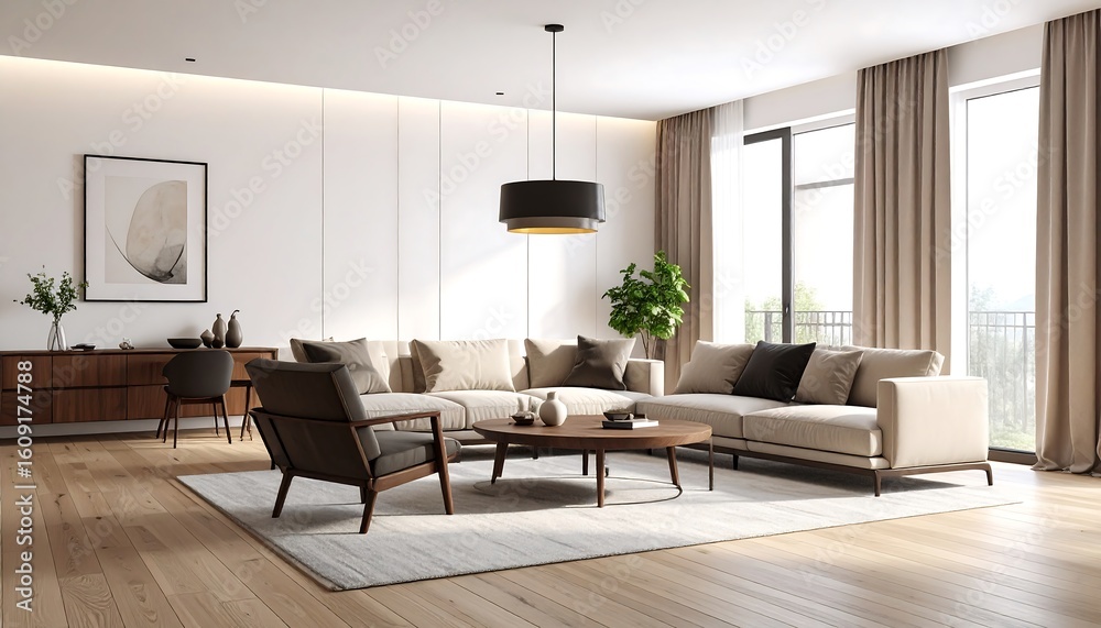 Fototapeta premium Modern living room interior (1)