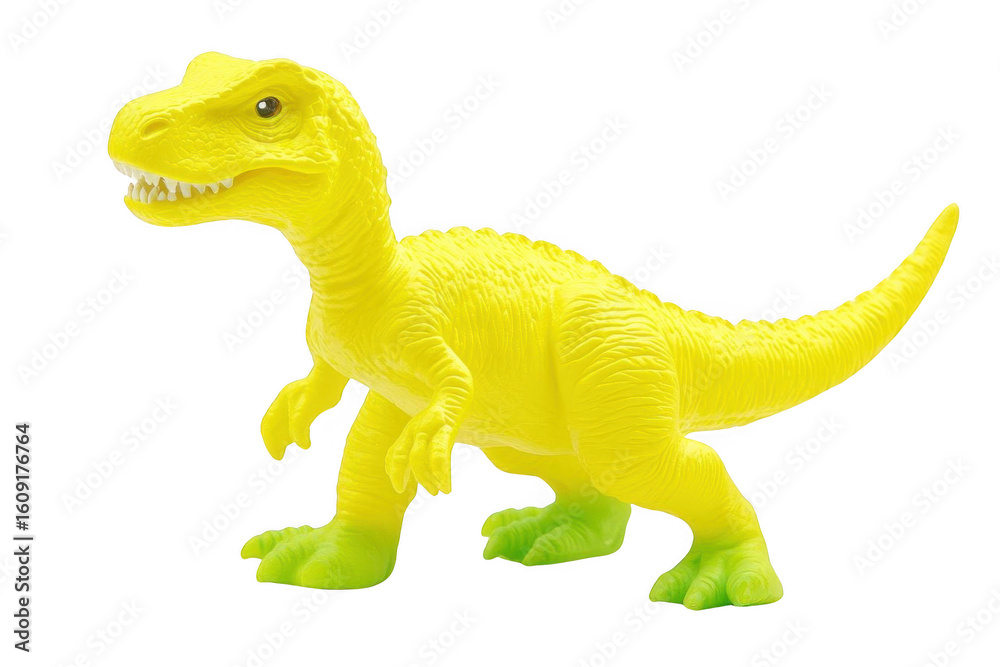 Obraz premium toy dinosaur stands, showcasing prehistoric Era, vibrant Color and detailed Texture