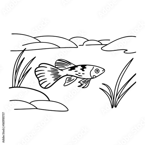 Fishing logo. Bass fish club emblem. Fishing theme vector illustration. Isolated on white Background	
