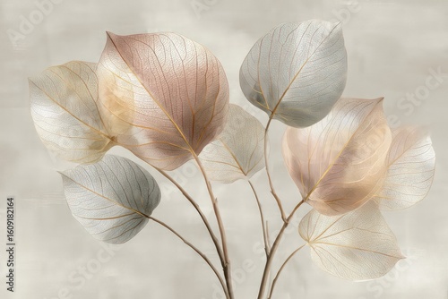 Pastel Colored Autumn Leaves Design