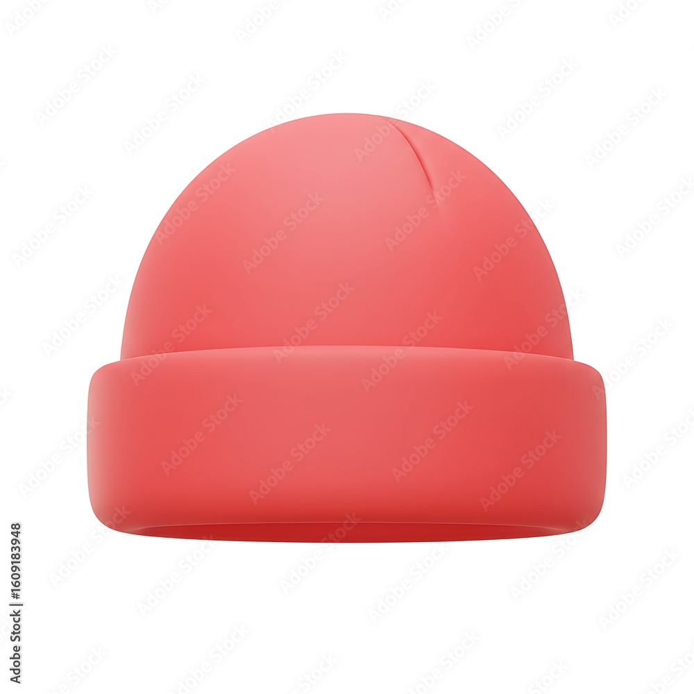 Fototapeta premium 3D red beanie winter hat