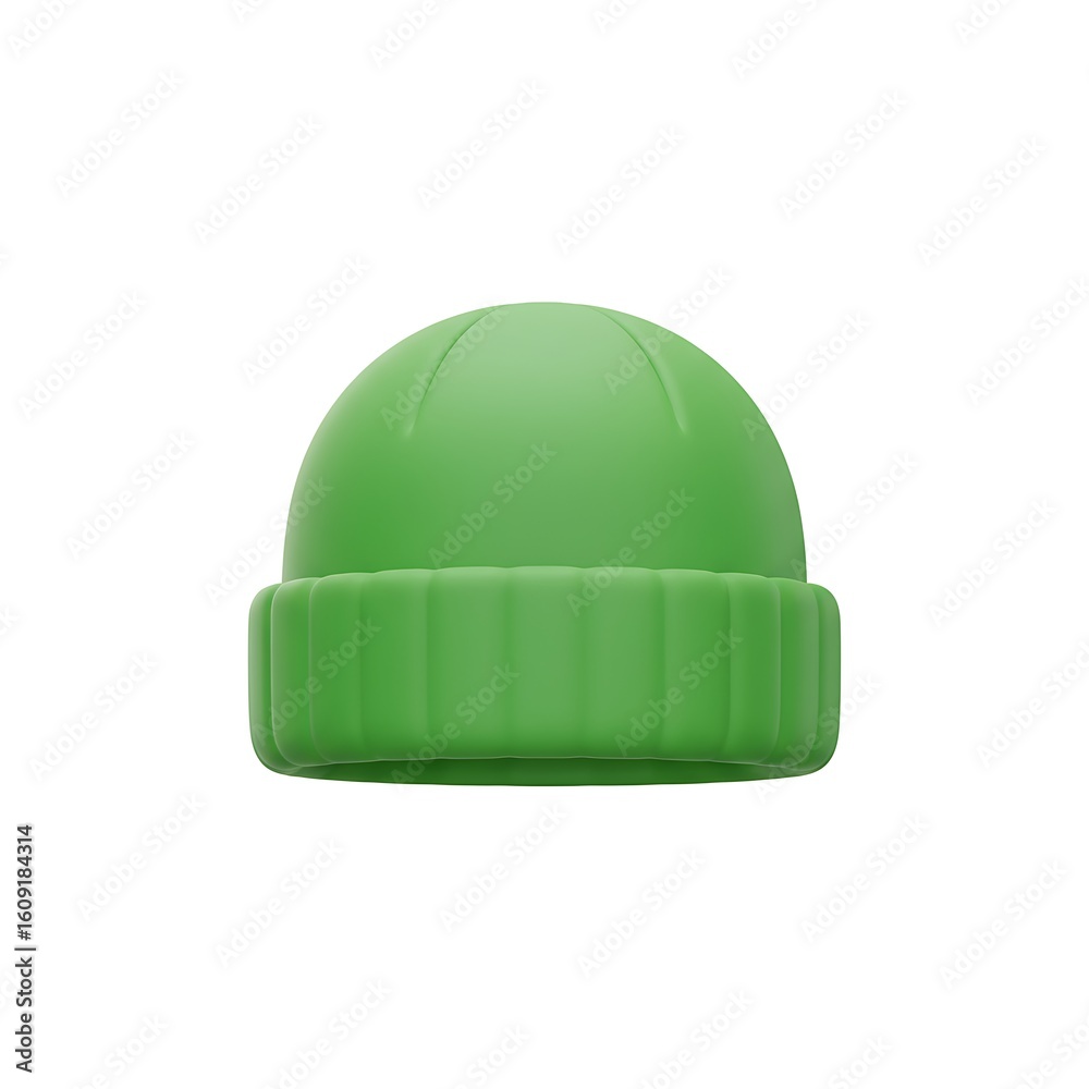 Fototapeta premium 3D green round beanie hat